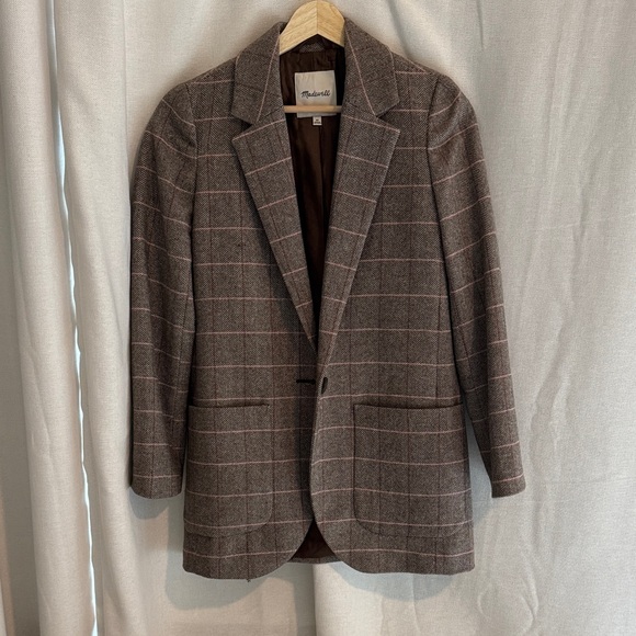 Madewell Jackets & Blazers - Madewell Brown Checkered Blazer